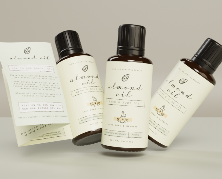 Beauty product label with peel and reveal