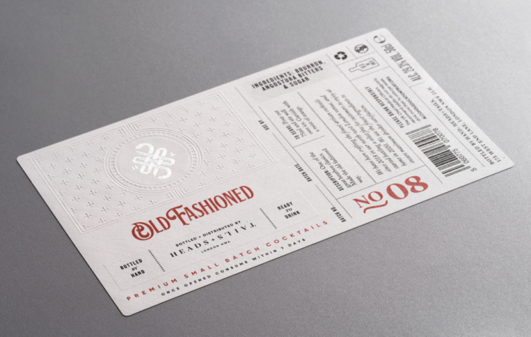 Spirits labels with foiling and embossing