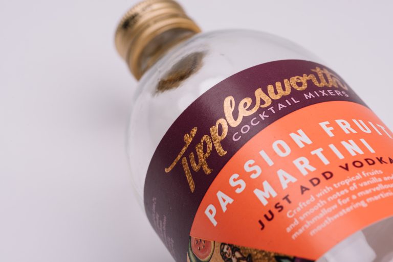Spirits label with glitter foil