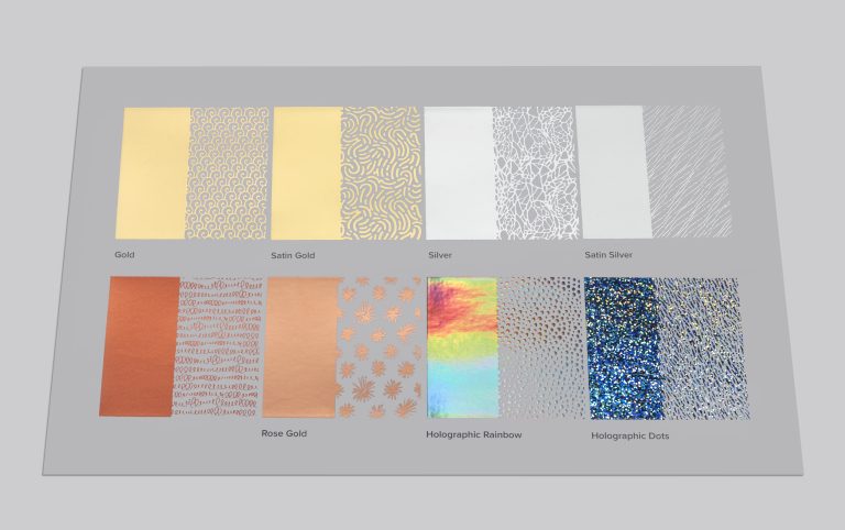 Selection of metallic foils available
