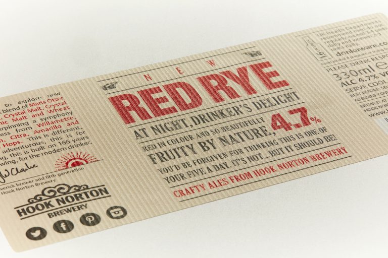 Ale label printed on cream laid paper