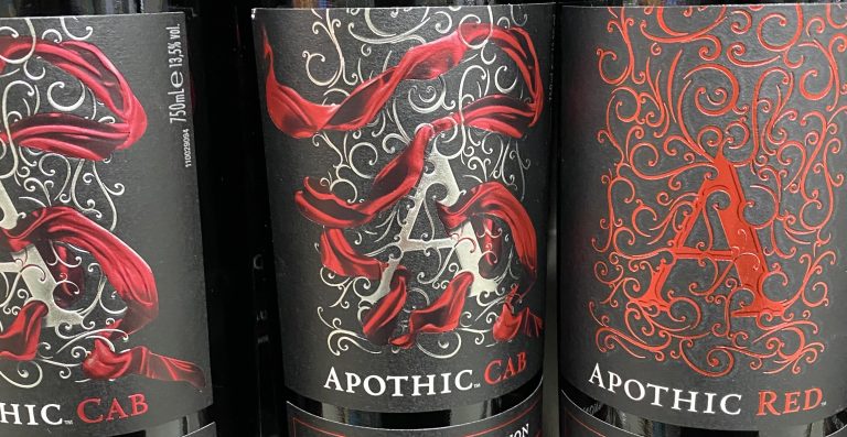 Spirits label with intricate digital gold foiling