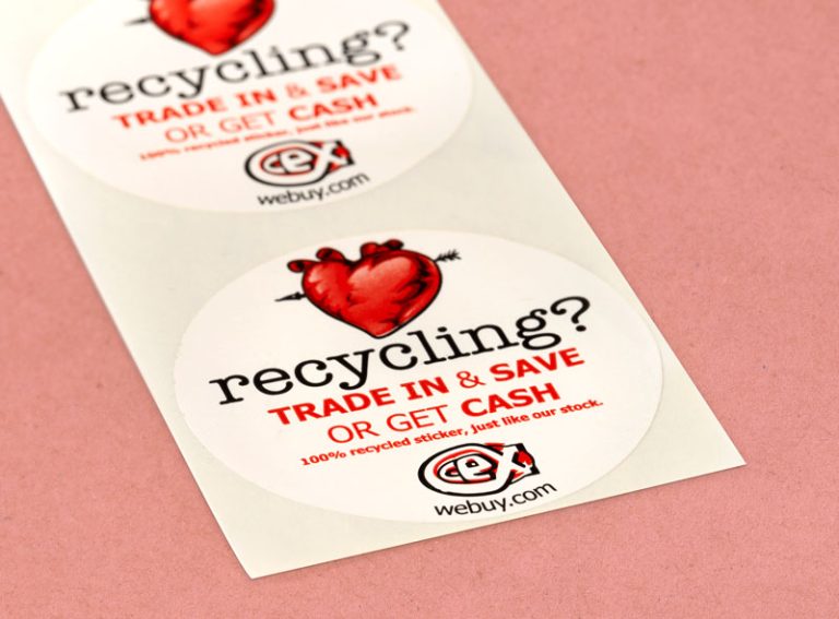 CEX label printed on 100% on recycled paper