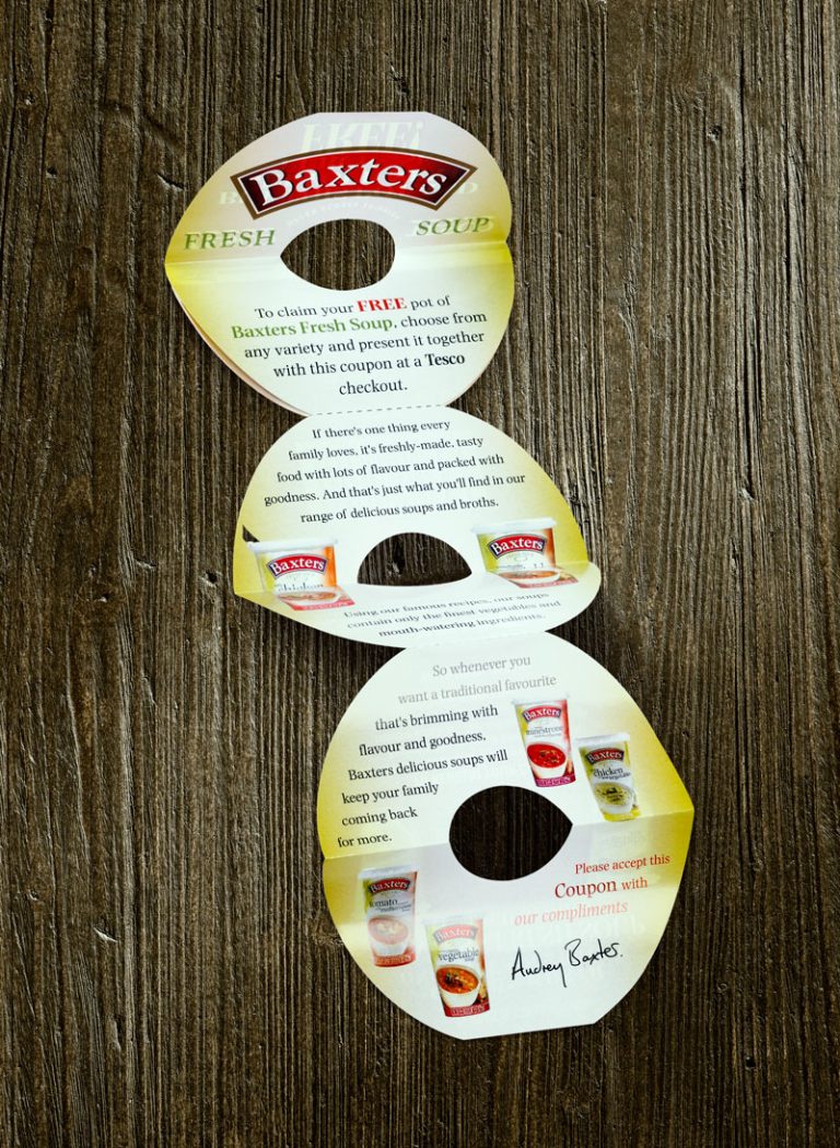 Promotional leaflet label for food product