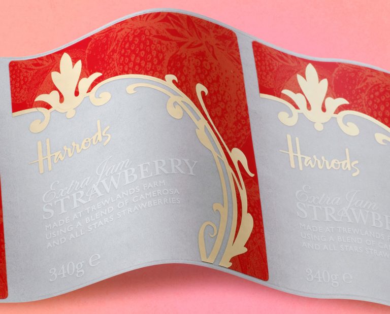 Harrods label gold foil
