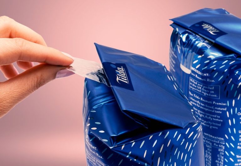 Resealable labels for rice packet Tilda